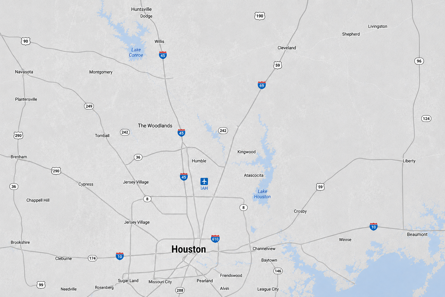 Texas Locations Map